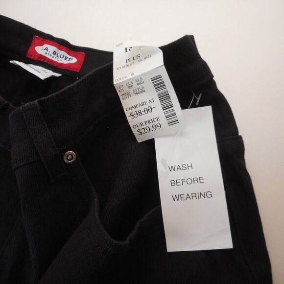 L A Blues Jeans Women's plus size 18W Black Bare Back NWT Vintage High Waist - Picture 8 of 9